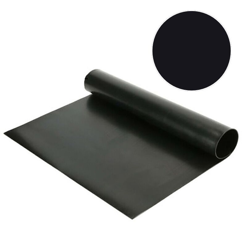 Suelo de Goma Lisa Negro | 1,4x15m | 1mm | Alto tránsito | Taller