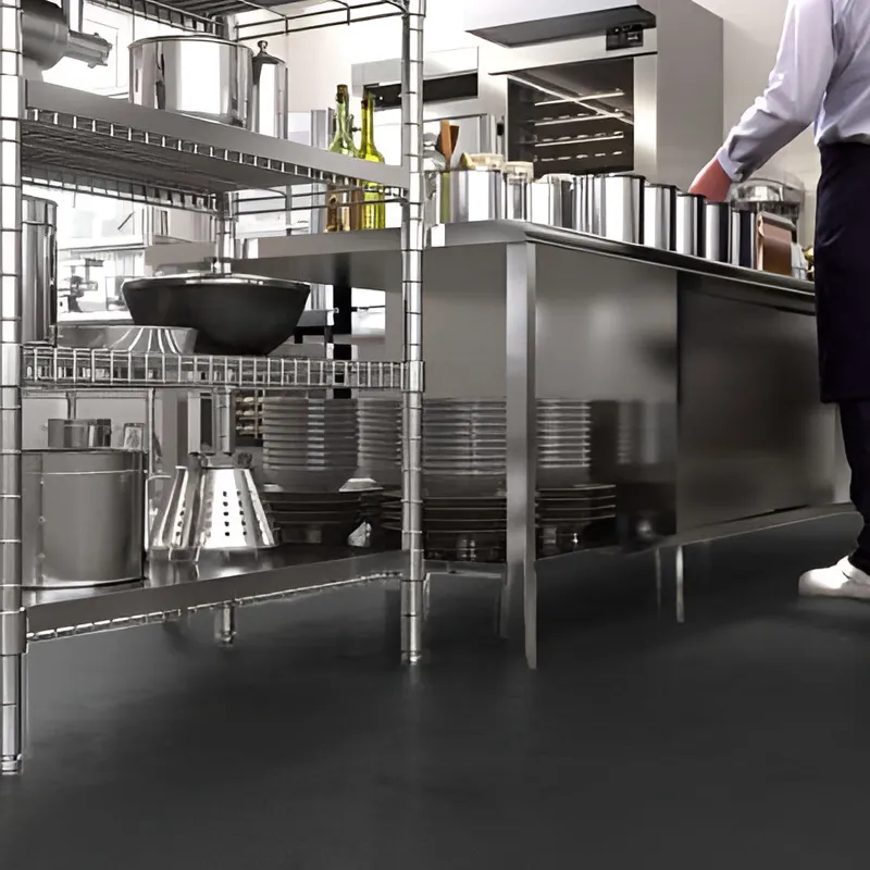 Suelo de Goma Lisa Negro | 1x15m | 1mm | Alto tránsito | Taller | Almacén | Industrias