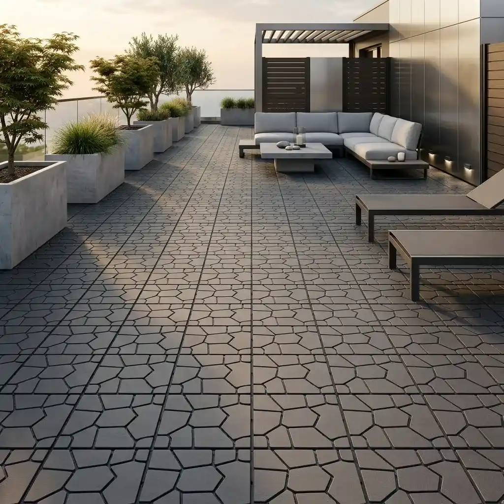 Losetas Composite Tarima Exterior Piedra | Terrazas | Balcón | Piscina | 30x30cm