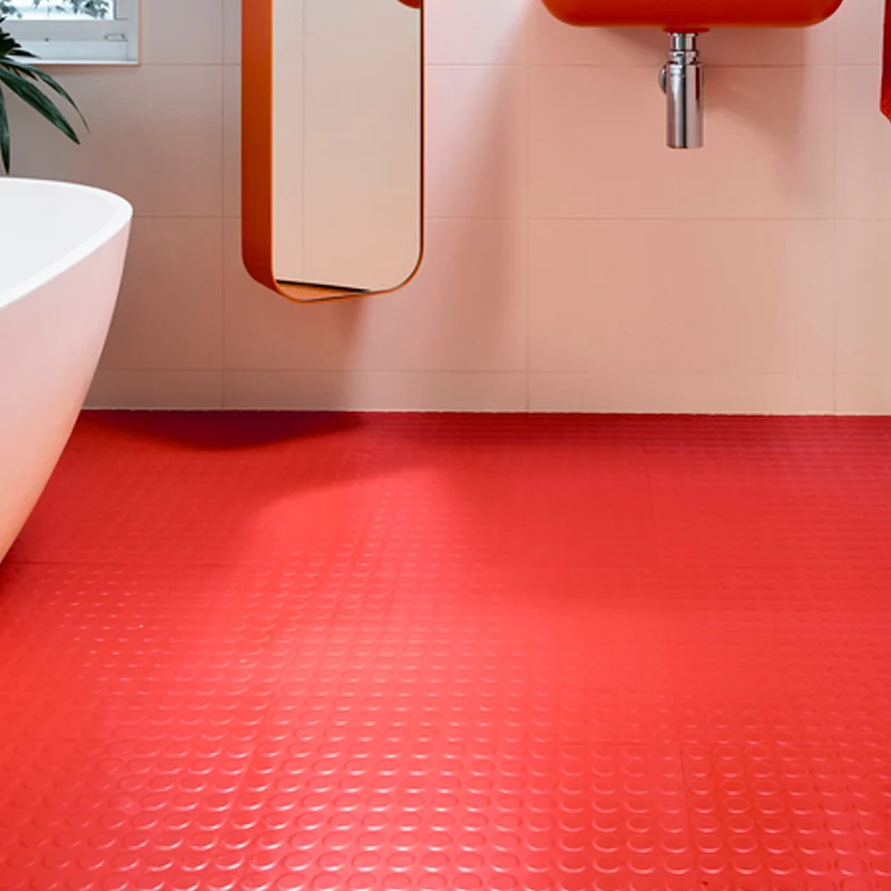 Goma Abotonada Colores | Rojo | 3mm | Bobinas de 1x10m | Antideslizante | Talleres | Industria | Rampas