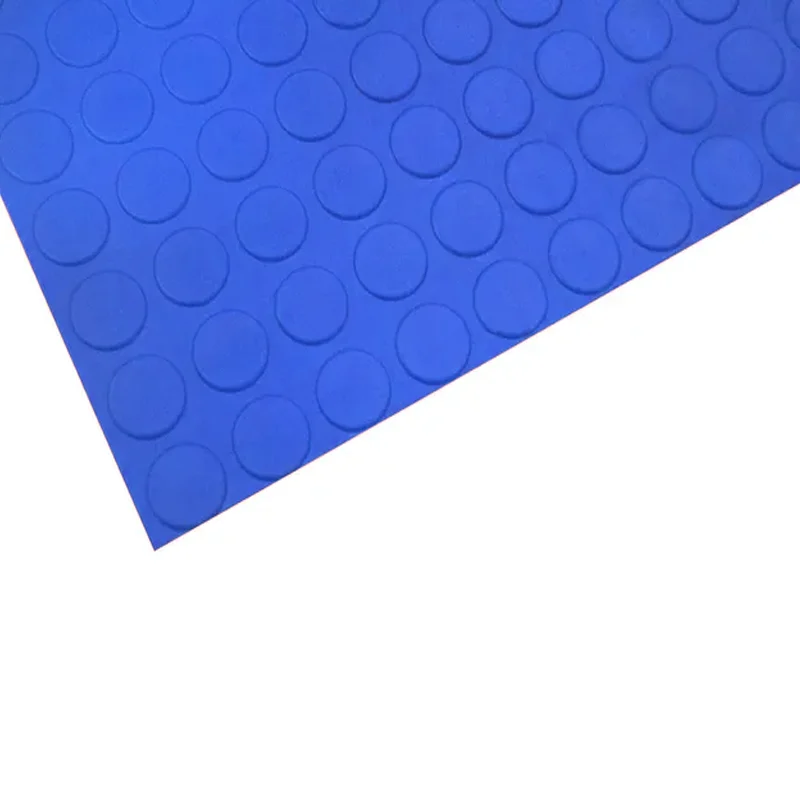 Goma Abotonada Colores | Azul | 3mm | Bobinas de 1x10m | Antideslizante | Talleres | Industria | Rampas