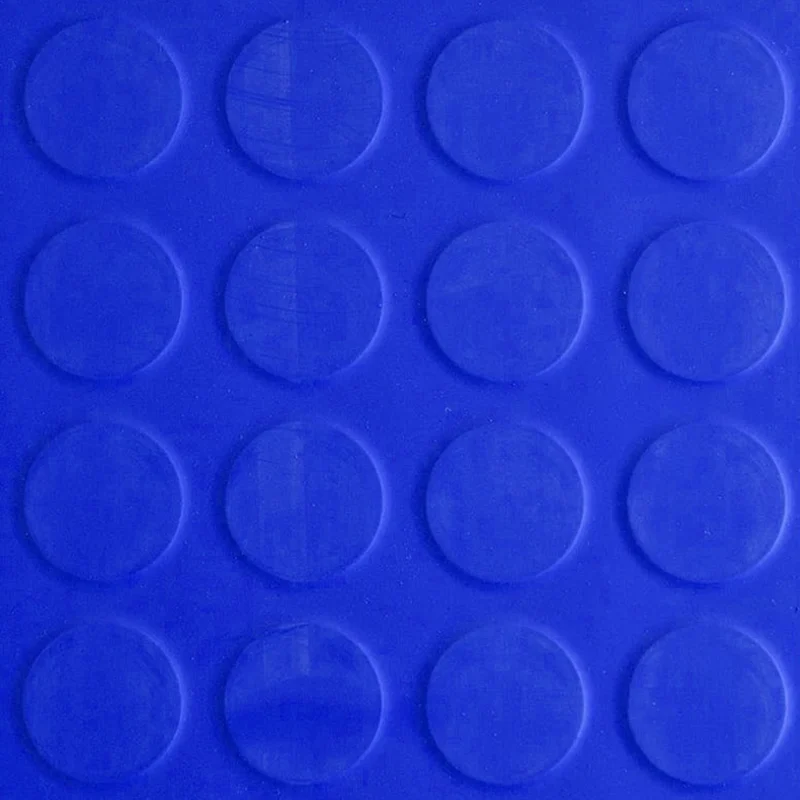 Goma Abotonada Colores | Azul | 3mm | Bobinas de 1x10m | Antideslizante | Talleres | Industria | Rampas