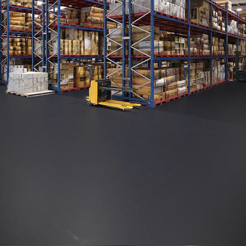 Suelo de Goma Rayada Negro | 1,65x10m | 6mm | Alto tránsito | Taller | Almacén | Zonas Industriales | Carga | Antideslizante	