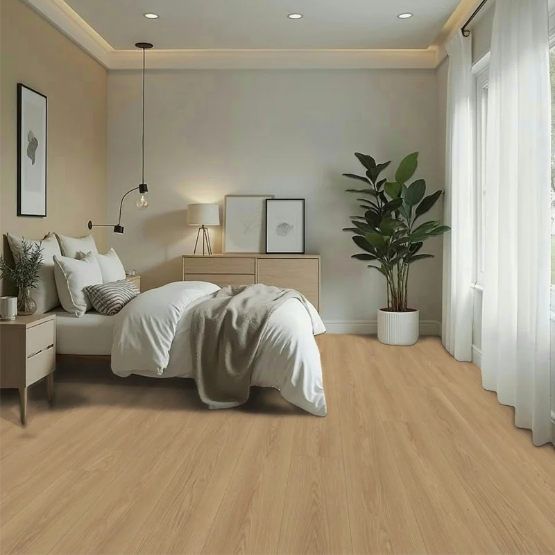 Suelo Laminado Roble Soleado LEVEL | AC5 | 8mm | Tarima flotante Instalación en Click | Resistencia al Agua 72h
