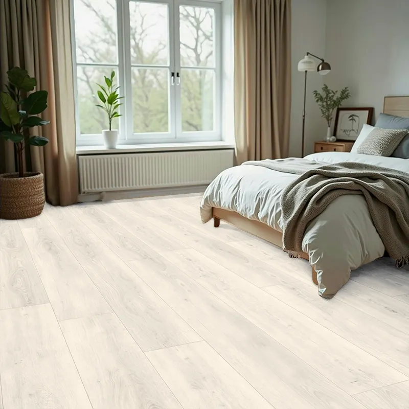 Suelo Laminado Roble Lunar LEVEL | AC5 | 8mm | Tarima flotante Instalación en Click | Resistencia al Agua 72h