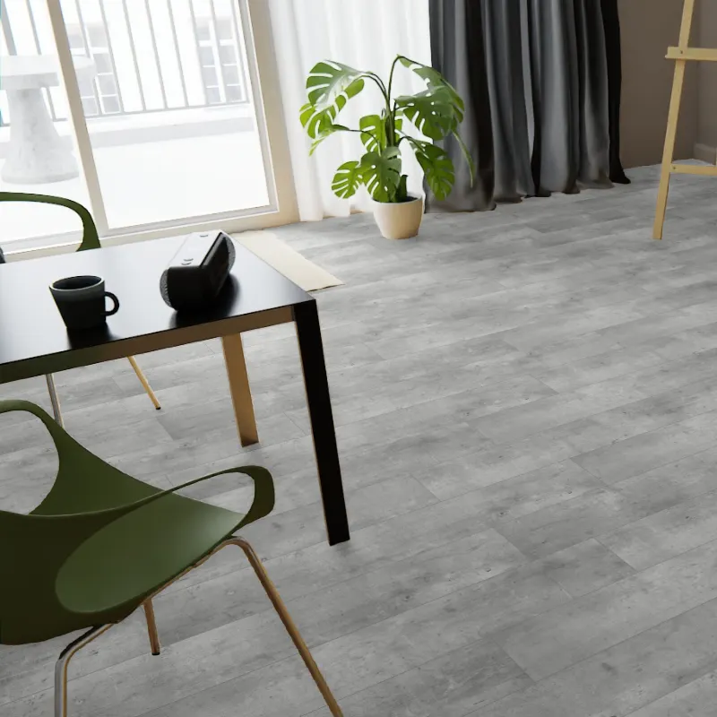 Suelo Laminado en Loseta Hormigón LEVEL | AC5 | 8mm | Baldosa Flotante en Click | Oficina y Hogar