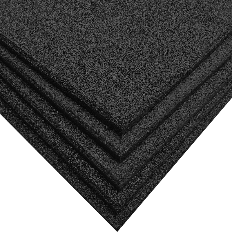 LOSETA DE CAUCHO Maciza 50x50cm | 20mm | Grano Fino | ALTA DENSIDAD | Negro | Suelos Gimnasio | Parque Infantil | Halterofilia | Crossfit | 