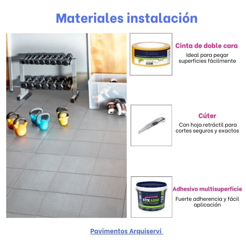 LOSETA DE CAUCHO Maciza 50x50cm | 20mm | Grano Fino | ALTA DENSIDAD | Negro | Suelos Gimnasio | Parque Infantil | Halterofilia | Crossfit | 