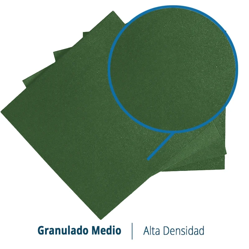 LOSETA DE CAUCHO Maciza 50x50cm | 20mm | ALTA DENSIDAD | Verde | Suelo Gimnasio | Halterofilia | Peso libre | Deportivo |	