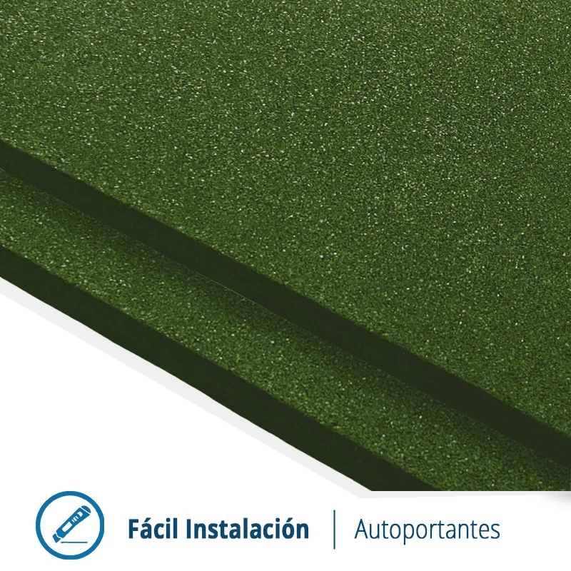 LOSETA DE CAUCHO Maciza 50x50cm | 20mm | ALTA DENSIDAD | Verde | Suelo Gimnasio | Halterofilia | Peso libre | Deportivo |	