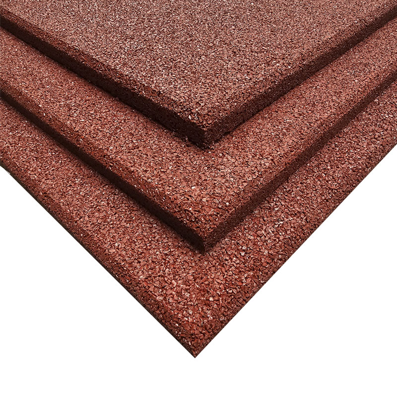 LOSETA DE CAUCHO Maciza 50x50cm | 20mm | Grano Fino | ALTA DENSIDAD | Rojo | Gimnasio | Exterior | Halterofilia | Peso libre | Parque Infantil