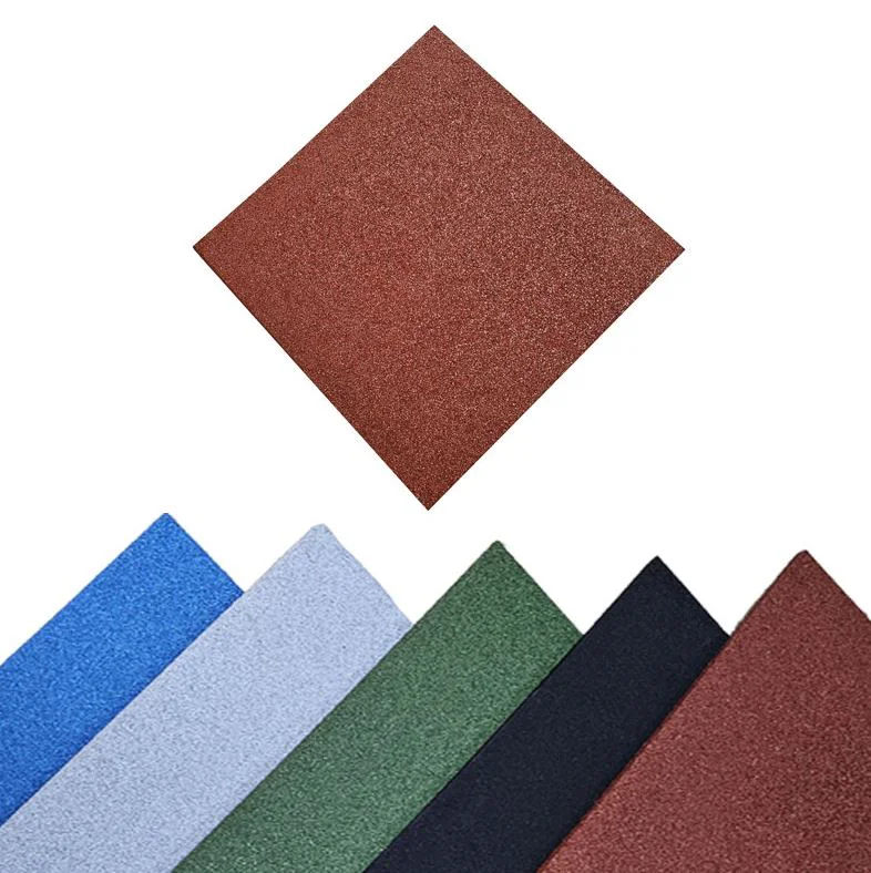 LOSETA DE CAUCHO Maciza 50x50cm | 20mm | Grano Fino | ALTA DENSIDAD | Rojo | Gimnasio | Exterior | Halterofilia | Peso libre | Parque Infantil