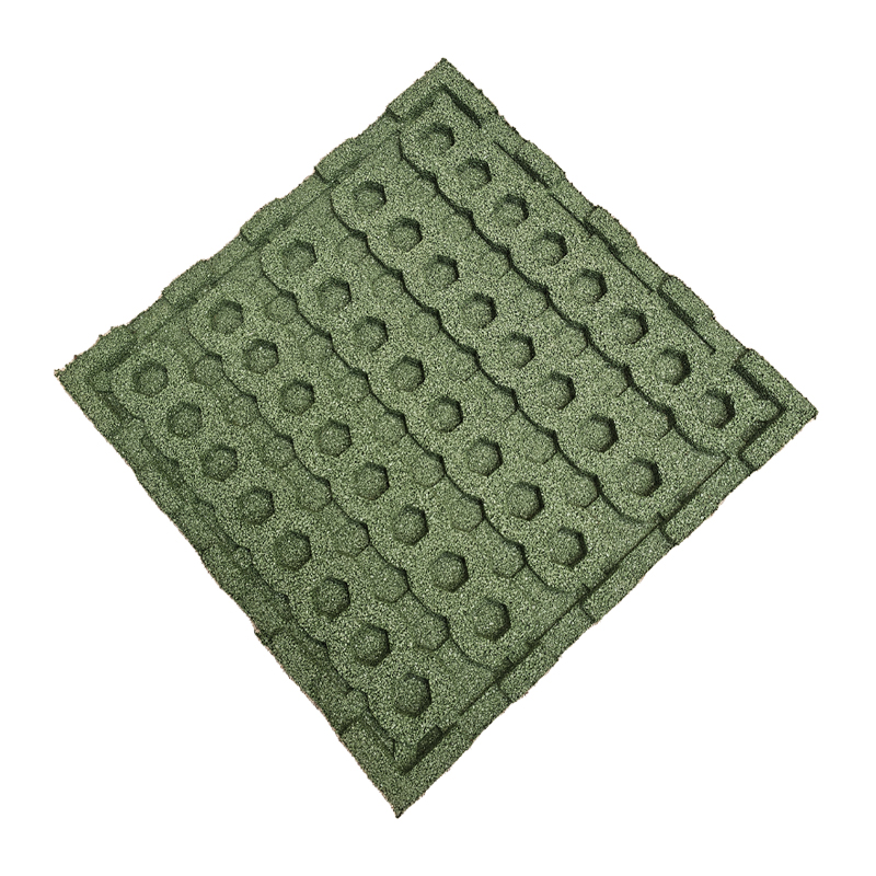 LOSETA DE CAUCHO 50x50cm Con Taco de Apoyo Amortiguador | 40mm | Verde | Gimnasio | Parque Infantil | Exterior | Zona de Juego