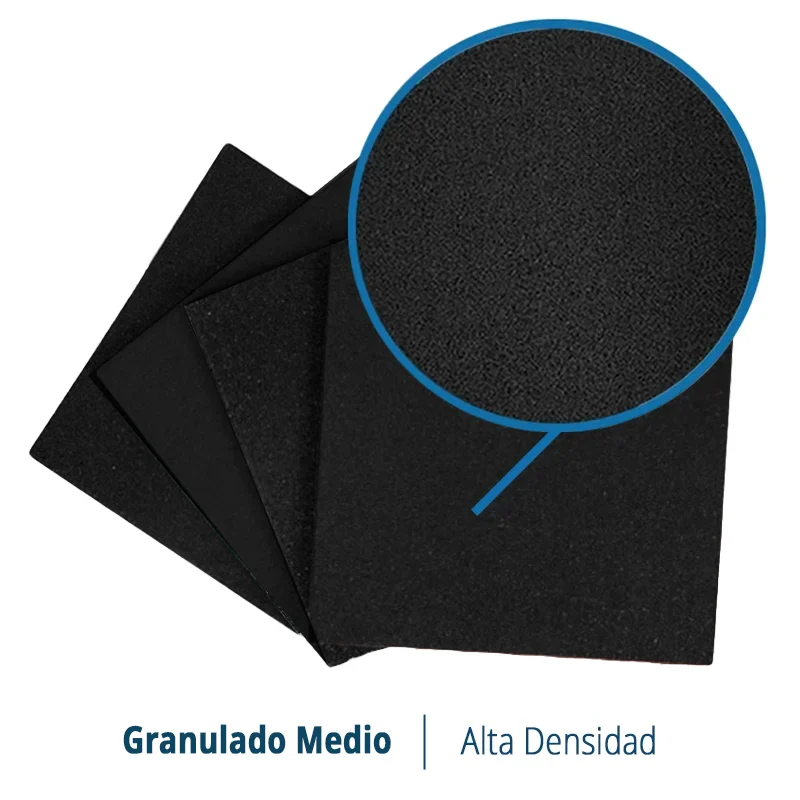 LOSETA DE CAUCHO 50x50cm Con Taco de Apoyo Amortiguador | 40mm | Negro | Suelo Gimnasio | Exterior | Parque infantil |