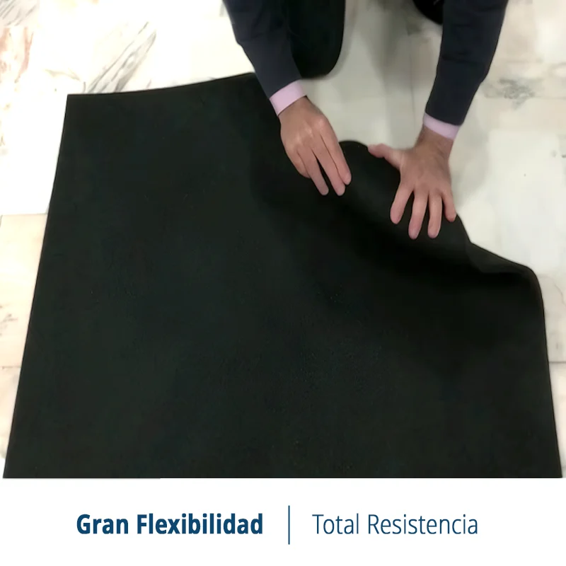 LOSETA DE CAUCHO Maciza 50x50cm | 15mm | Grano Fino | ALTA DENSIDAD | Negro | Gimnasio | Suelo Deportivo | Exterior | Crossfit | Parques infantiles