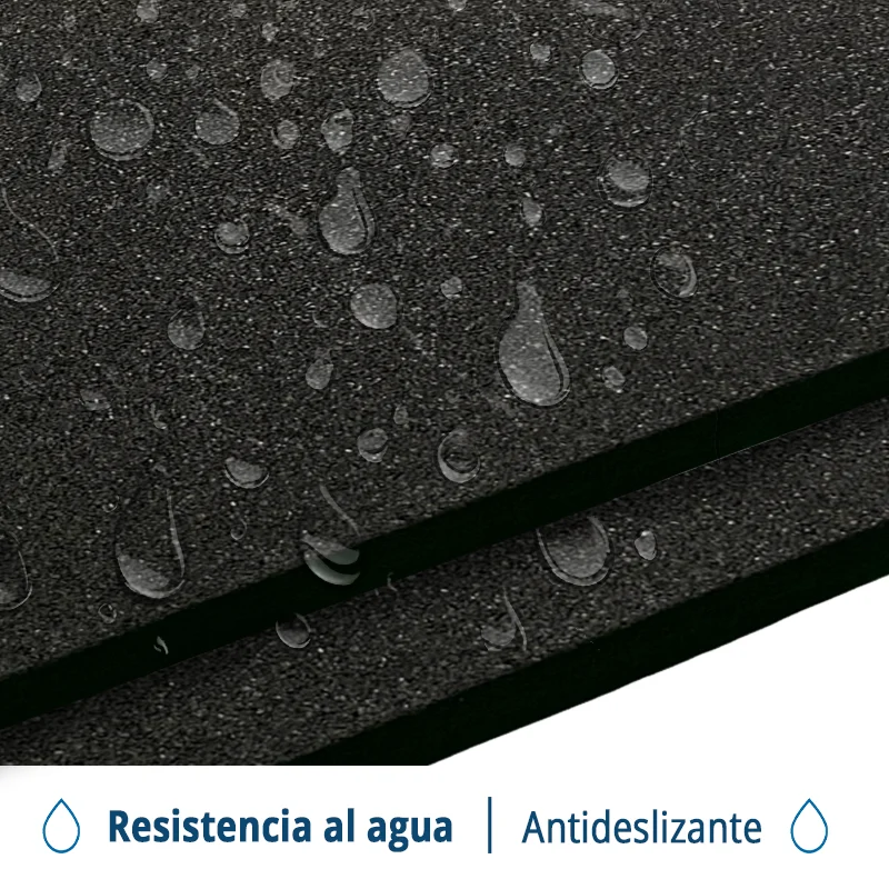 LOSETA DE CAUCHO 50x50cm Con Taco de Apoyo Amortiguador | 40mm | Negro | Suelo Gimnasio | Exterior | Parque infantil |