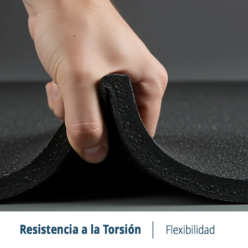 LOSETA DE CAUCHO 1x1m | 20mm | SUPERFICIE LISA | DENSIDAD PLUS + | Negro | Gimnasio | Peso libre | Crossfit | Parque Infantil Exterior