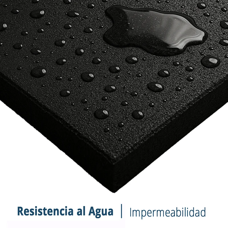 LOSETA DE CAUCHO 1x1m | 20mm | SUPERFICIE LISA | DENSIDAD PLUS + | Negro | Gimnasio | Peso libre | Crossfit | Parque Infantil Exterior