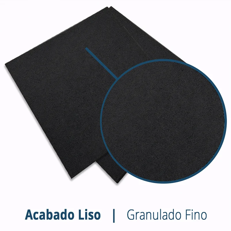 LOSETA DE CAUCHO 1x1m | 20mm | SUPERFICIE LISA | DENSIDAD PLUS + | Negro | Gimnasio | Peso libre | Crossfit | Parque Infantil Exterior