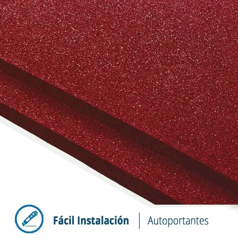 LOSETA DE CAUCHO Maciza 50x50cm | 20mm | ALTA DENSIDAD | Rojo | Gimnasio | Exterior | Halterofilia | Peso libre | Parque Infantil