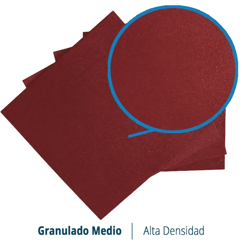 LOSETA DE CAUCHO Maciza 50x50cm | 20mm | ALTA DENSIDAD | Rojo | Gimnasio | Exterior | Halterofilia | Peso libre | Parque Infantil