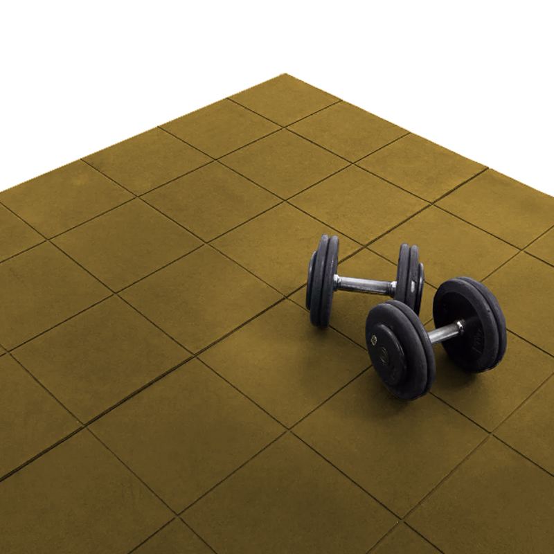 LOSETA DE CAUCHO 1x1m | 10mm | ALTA DENSIDAD | Ocre/Mostaza | Suelo Gimnasio | Parques infantiles | Ejercicio | Exterior | Cardio
