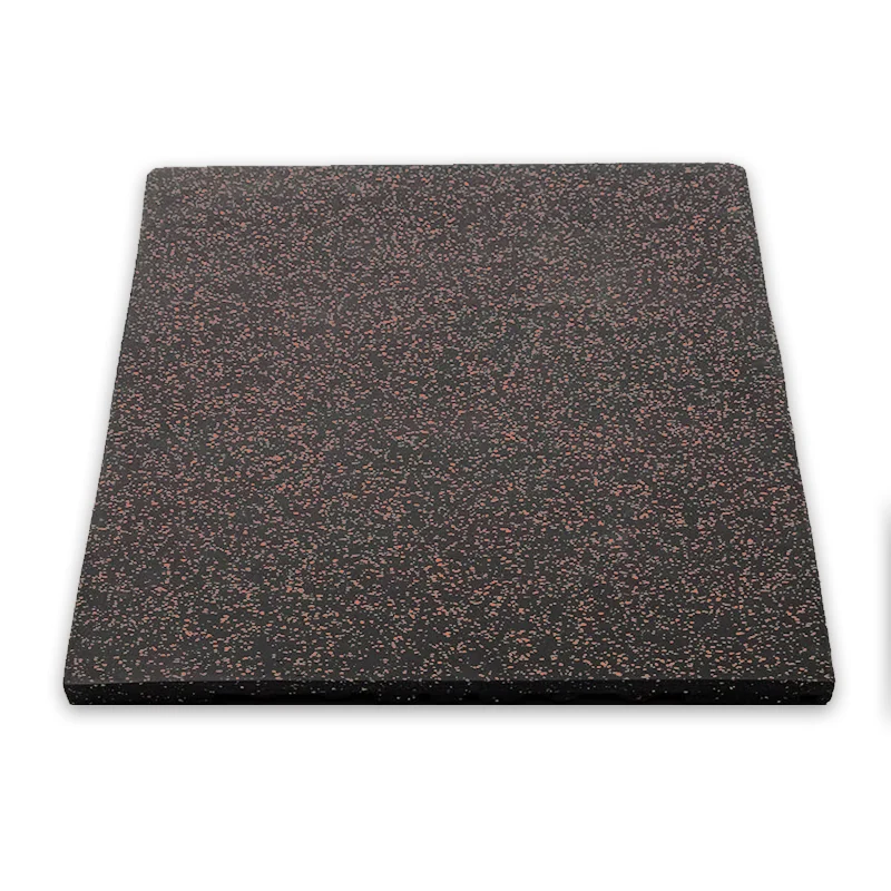 LOSETA DE CAUCHO 1x1m | 25mm | DENSIDAD STANDARD | Jaspeado Rojo Negro | Suelo Gimnasio