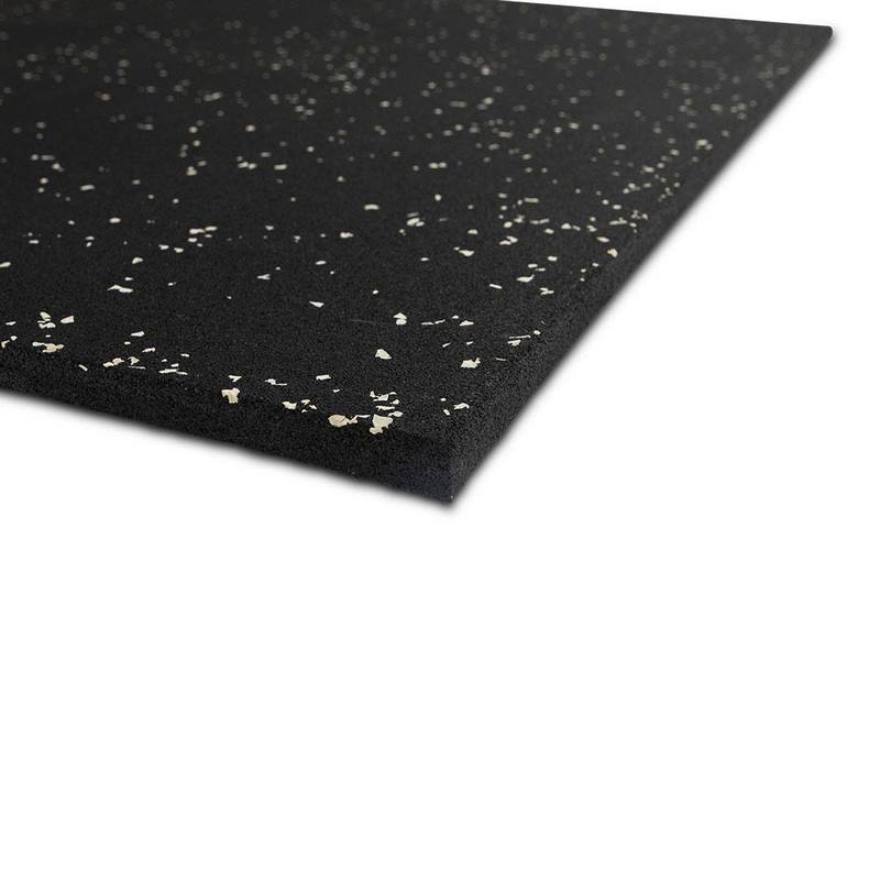 LOSETA DE CAUCHO 1x1m | 10mm | Negro/Blanco | Macizo | Suelo Gimnasios | Parques infantiles | Clases | Exterior | Cardio	