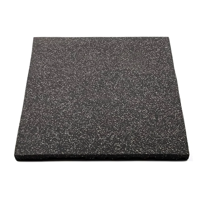 LOSETA DE CAUCHO 1x1m | 25mm | DENSIDAD STANDARD | Jaspeado Blanco Negro | Suelo Gimnasio