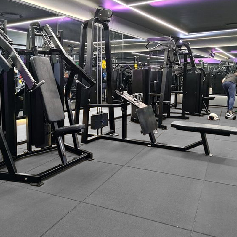 LOSETA DE CAUCHO Maciza 1x1m | 15mm | Grano Fino | ALTA DENSIDAD | Gris plomo | Suelo Gimnasio Profesional y Doméstico | Crossfit | Parques infantiles