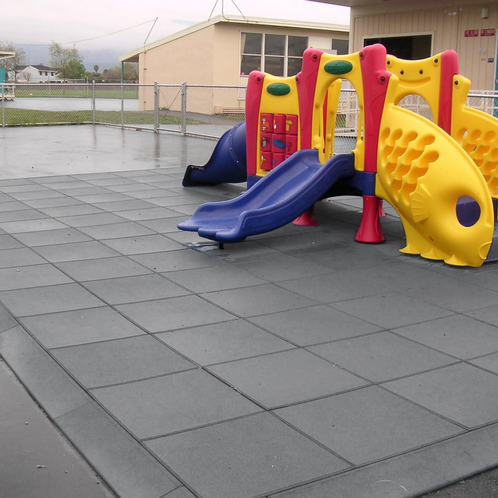 LOSETA DE CAUCHO Maciza 1x1m | 15mm | Grano Fino | ALTA DENSIDAD | Gris plomo | Suelo Gimnasio Profesional y Doméstico | Crossfit | Parques infantiles