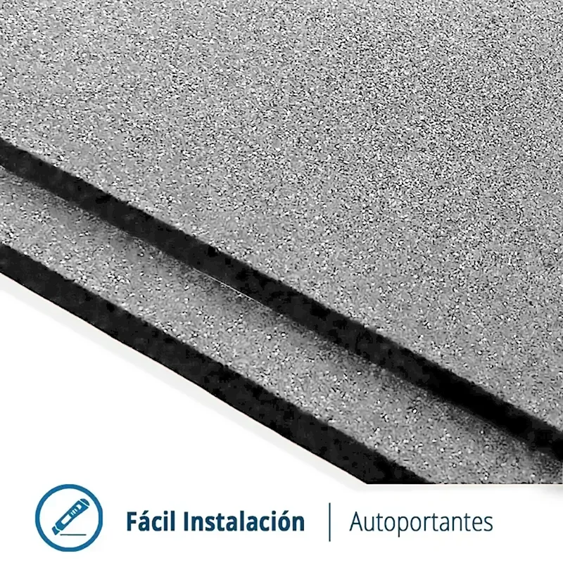 LOSETA DE CAUCHO Maciza 1x1m | 15mm | Densidad Plus + | Gris plomo | Suelo Gimnasio | Crossfit