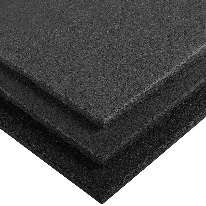 LOSETA DE CAUCHO 1x1m con Taco de Apoyo Amortiguador | 40mm | Negro | Densidad Estándar | Suelo Gimnasio | Exterior | Parques infantiles