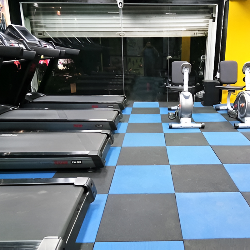 LOSETA DE CAUCHO 1x1m con Taco de Apoyo Amortiguador | 40mm | Negro | Densidad Estándar | Suelo Gimnasio | Exterior | Parques infantiles