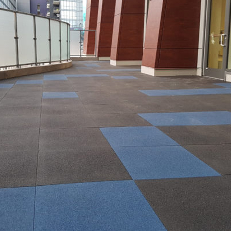 LOSETA DE CAUCHO 1x1m con Taco de Apoyo Amortiguador | 40mm | Negro | Densidad Estándar | Suelo Gimnasio | Exterior | Parques infantiles