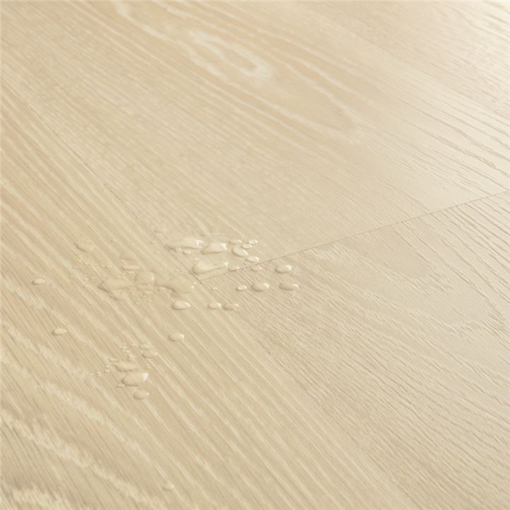 Tarima Laminada Roble Beige Escarcha | AC4 | 8mm | Instalación Flotante Click | Resistencia al Agua | Suelo para Cocina y Baño	