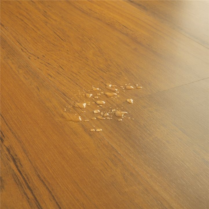 Tarima Laminada Teca Marrón Media | AC4 | 8mm | Instalación Flotante Click | Resistencia al Agua | Suelo para Cocina y Baño	