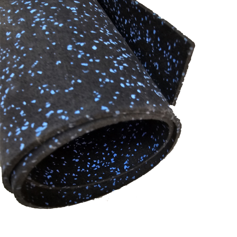 ROLLO DE CAUCHO 1,25X10m | 8mm | ALTA DENSIDAD | Negro/Azul | Fitness | Sport | Suelo Gimnasio | Cardio | Clases | Infantil