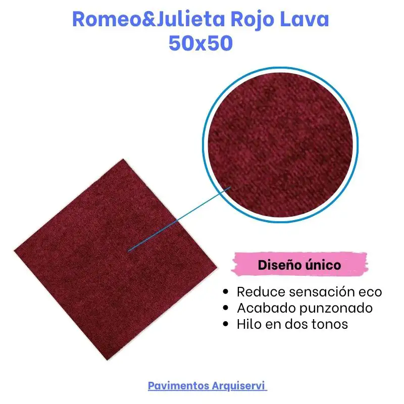 Moqueta Loseta Rojo RJ | Suelo de Oficina | Uso Residencial y Comercial