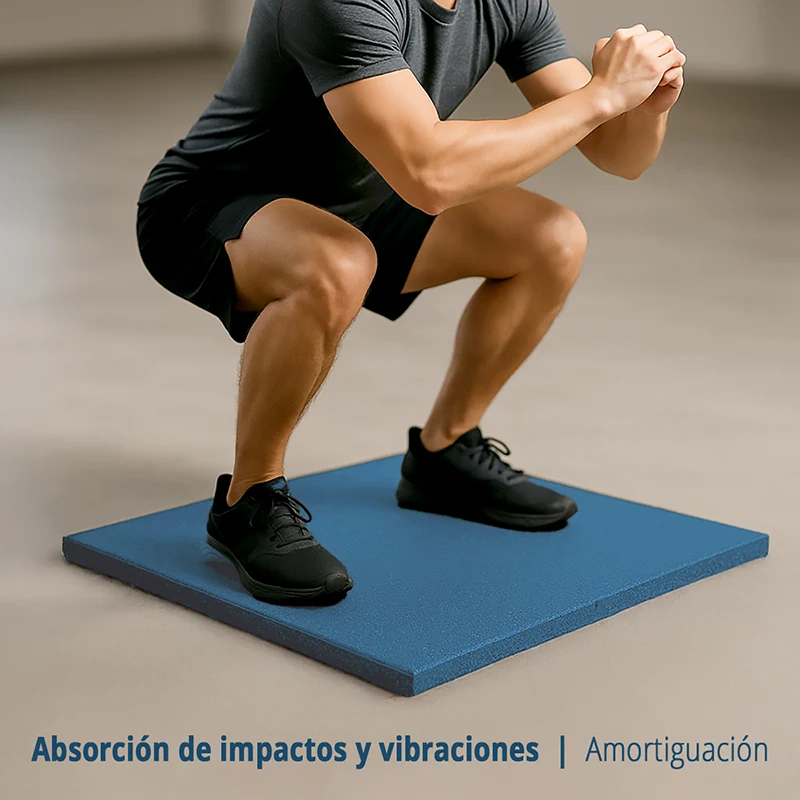 Loseta Caucho Azul 50x50cm | 20 mm | Crossfit, Halterofilia y Exterior | Suelo Gimnasio