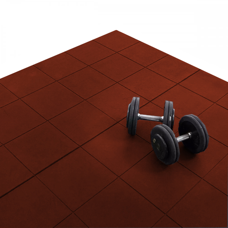 LOSETA DE CAUCHO 1x1mm | 40mm | Grano Fino | Densidad Plus | Rojo | Suelo Gimnasio | Peso libre | Crossfit | Halterofilia | Parques Infantiles