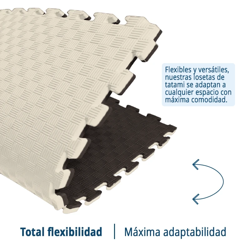 TATAMI PUZZLE Marrón Beige  1x1m | 20mm | Pilates | Gimnasia | Suelo Acolchado