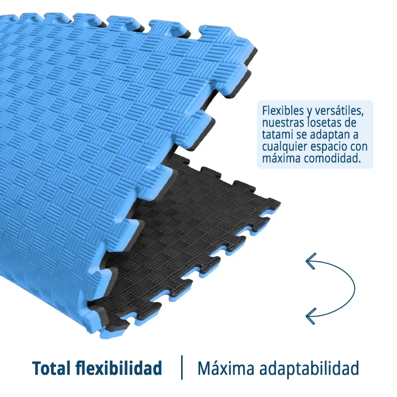 TATAMI PUZZLE Azul Negro 1x1m | 20mm | Artes Marciales | Fitness | Yoga | Pilates | Gimnasios