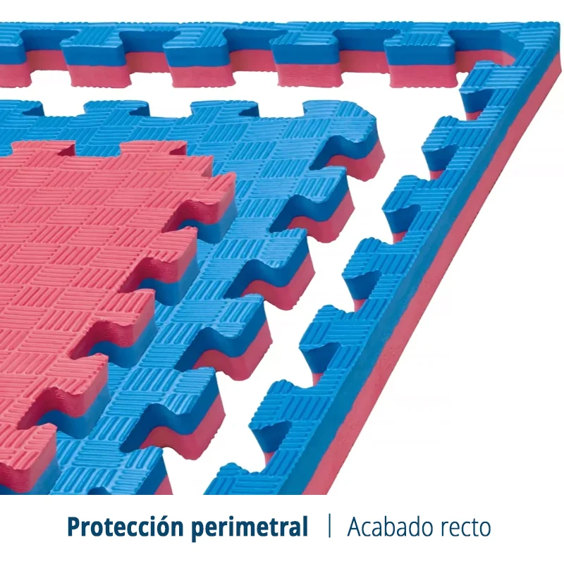 TATAMI PUZZLE Rojo y Azul 1x1m | 20mm | Artes Marciales | Suelo Gimnasio Reversible | Judo | Acabado Checker