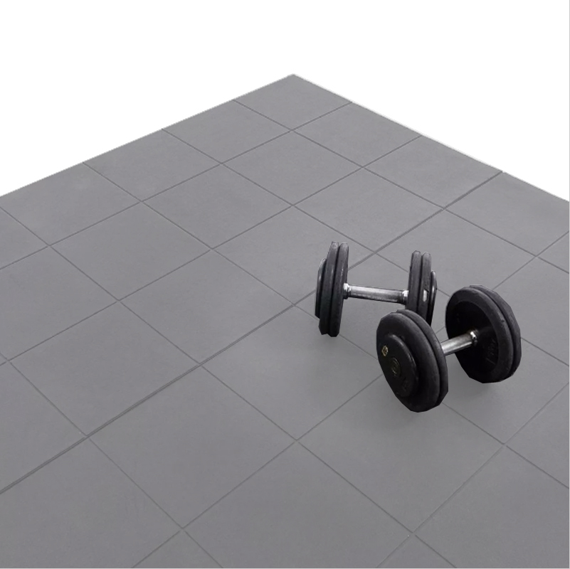 LOSETA DE CAUCHO Maciza 50x50cm | 20mm | Grano Fino | ALTA DENSIDAD | Gris | Suelo Gimnasio | Crossfit | Parque infantiles | Halterofilia |	