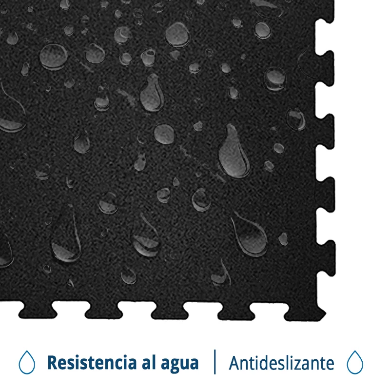 LOSETA DE CAUCHO 48,5cm x 48,5cm Puzzle | 4mm | DENSIDAD PLUS | Negro | Suelo de Gimnasio | Aislante Térmico y Acústico | Ejercicio