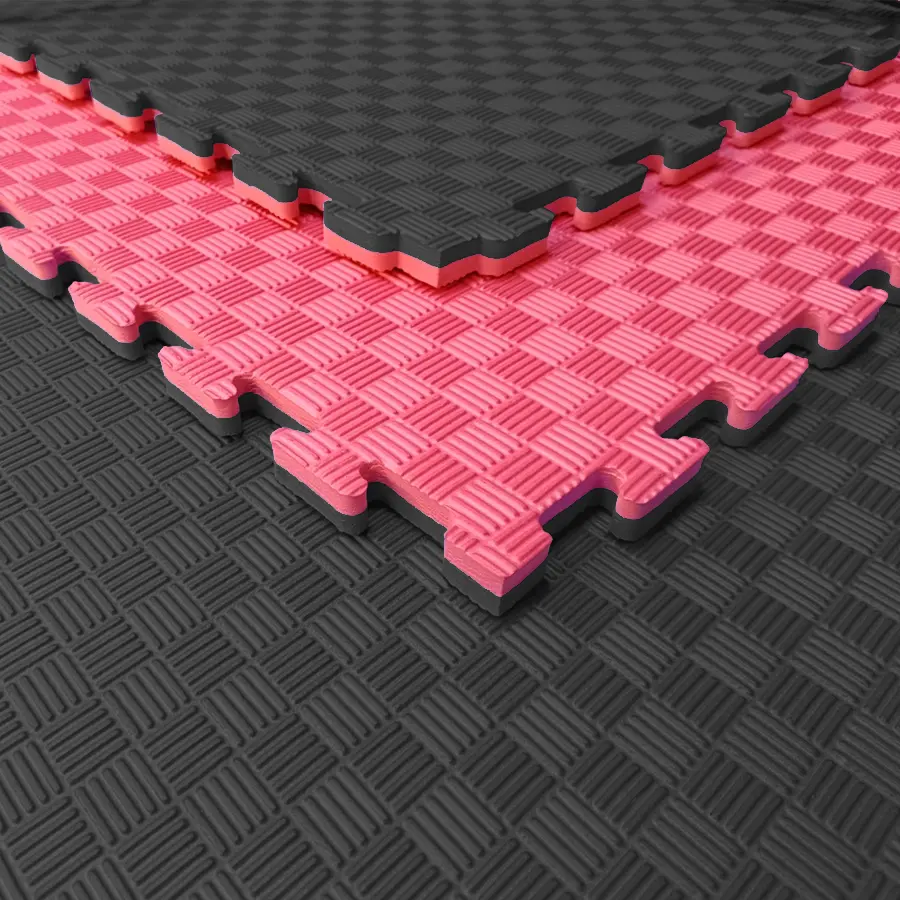 TATAMI PUZZLE Rojo Negro 1x1m | 25mm | Boxeo | Suelo Para Artes Marciales | Suelo Deportivo y Gimnasio