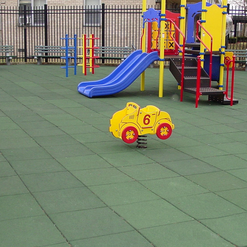 LOSETA DE CAUCHO PARQUES INFANTILES 50x50cm | 20mm | Granulado Fino | ALTA DENSIDAD | Verde | Suelo Goma Infantil | Amortiguación