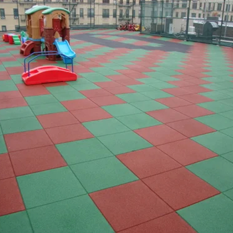 LOSETA DE CAUCHO PARQUES INFANTILES 50x50cm | 20mm | Granulado Fino | ALTA DENSIDAD | Verde | Suelo Goma Infantil | Amortiguación