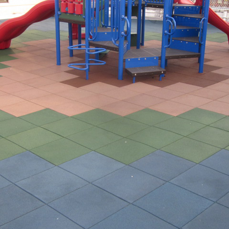 LOSETA DE CAUCHO PARQUES INFANTILES 50x50cm | 20mm | Granulado Fino | ALTA DENSIDAD | Verde | Suelo Goma Infantil | Amortiguación